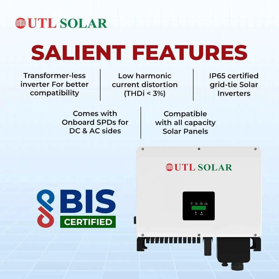 UTL 60 F3 GT-GX (Pro) 60kW Three Phase 3 MPPT On Grid Solar Inverter, XGT-XX60-X-F3-GX-Pro