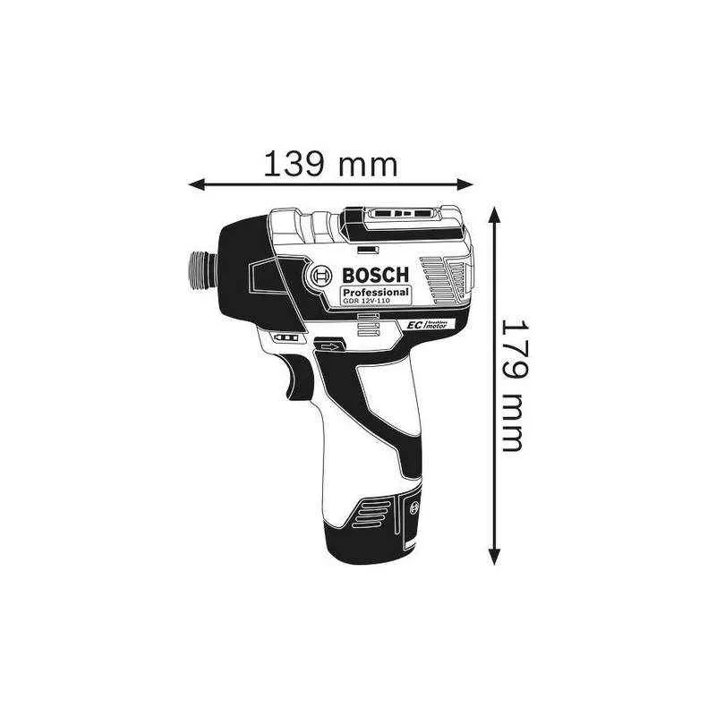 Impact Driver Machine 12V 110Nm 14 6.35mm GDR12V-EC Cordless 06019E00F6 Bosch