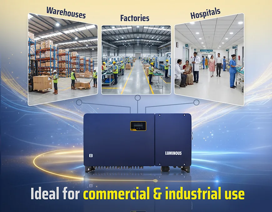 Luminous Solar Grid Tie Inverter-Nxi 380 Advanced MPPT technology Inverter Ideal for commercial and industrial use | 80kW Capacity