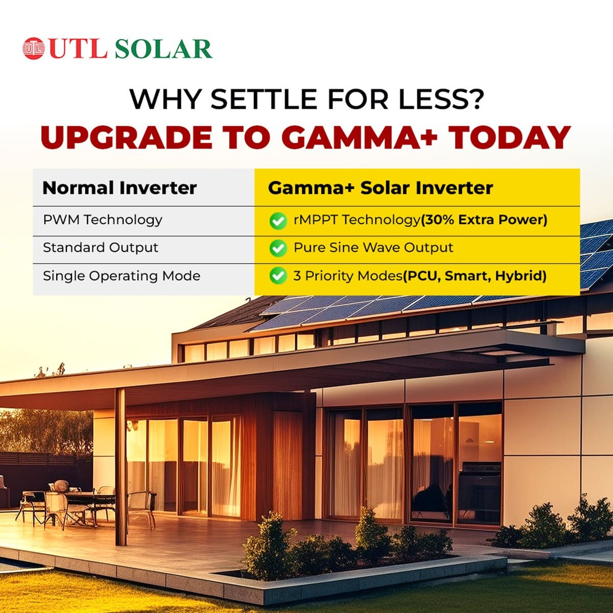 UTL Gamma+ 3400 rMPPT Solar Inverter
