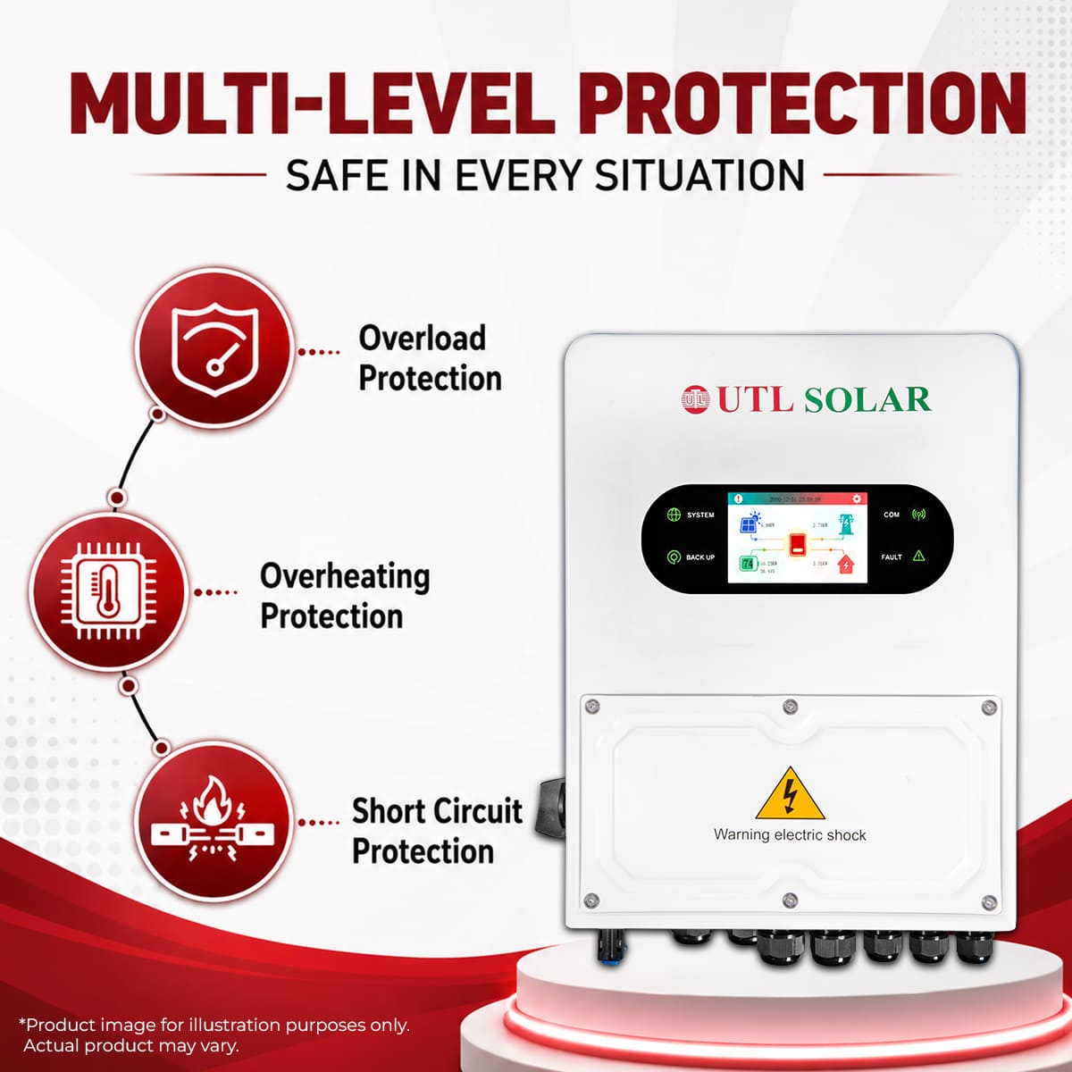 UTL 10kVA High Frequency Solar Hybrid Inverter HYB-10-GXLT2