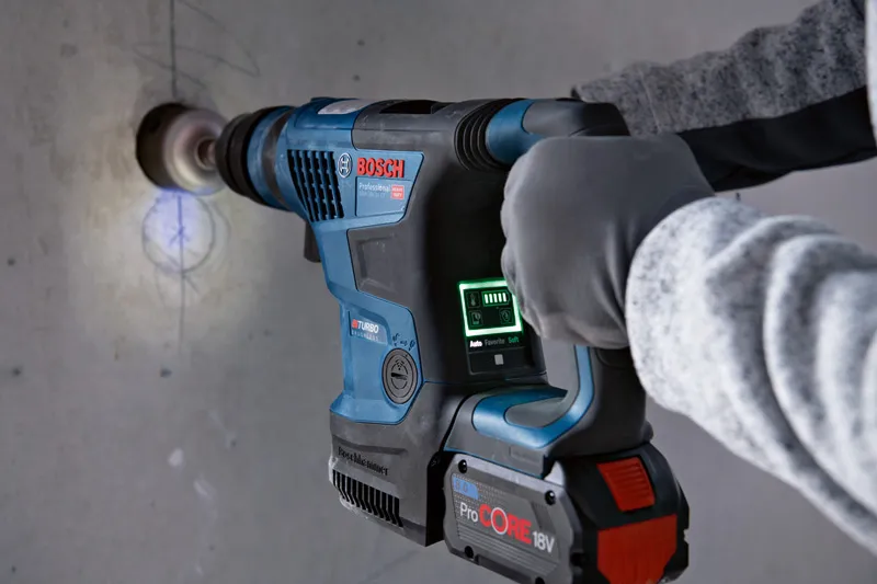 BOSCH GBH 18V-34CF Cordless Rotary Hammer with SDS Plus | 500 RPM Biturbo Brushless Motor | LED light | 5.8J Impact Energy | Impact Rate 0-2900 BPM | Battery & Charger Not included | 1 Yr Warranty