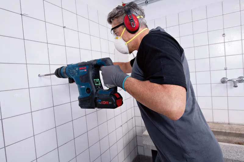 BOSCH GBH 18V-34CF Cordless Rotary Hammer with SDS Plus | 500 RPM Biturbo Brushless Motor | LED light | 5.8J Impact Energy | Impact Rate 0-2900 BPM | Battery & Charger Not included | 1 Yr Warranty