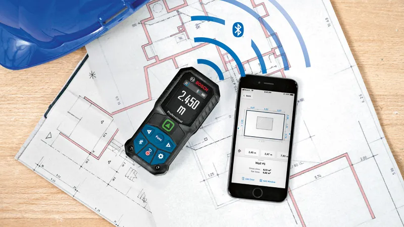 BOSCH GLM 50-27 CG Professional Laser Measure with Green Laser, 50m Range, Bluetooth Connectivity, IP65 Protection