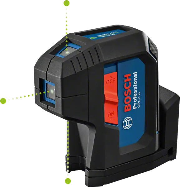 Bosch GPL 3 G Professional 3-Point Laser Measure, Green Laser, 30 M, IP65, Integrated Rotation Mount