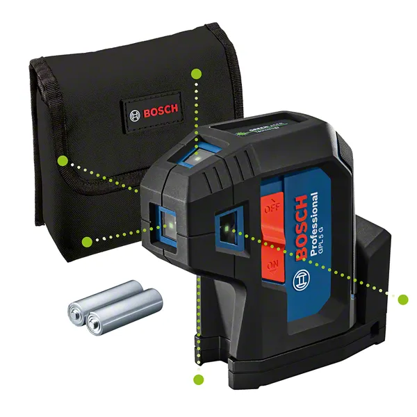 BOSCH GPL 5 G Professional 5-Point Laser Level with Highly Visible Green Laser Points