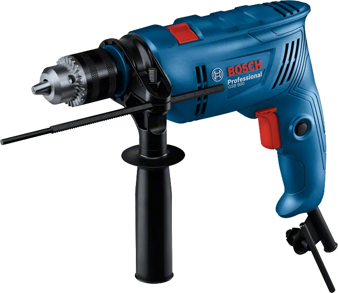 Bosch GSB 600 Corded Electric Impact Drill, 600 W, 13 mm, 1.7 Kg, 3, 000 rpm, 1.4 Nm, Variable Speed