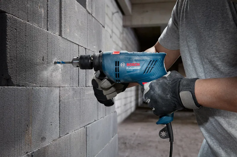 Bosch GSB 600 Corded Electric Impact Drill, 600 W, 13 mm, 1.7 Kg, 3, 000 rpm, 1.4 Nm, Variable Speed