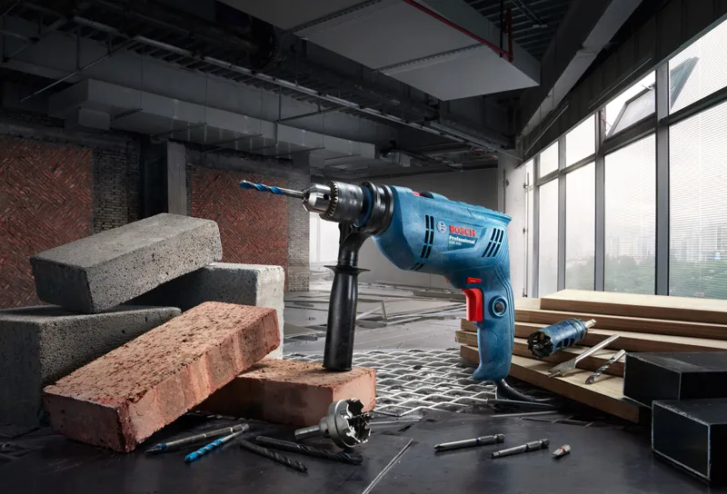 Bosch GSB 600 Corded Electric Impact Drill, 600 W, 13 mm, 1.7 Kg, 3, 000 rpm, 1.4 Nm, Variable Speed