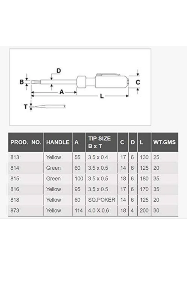 Taparia Line Tester Model No. 814, 165 MM