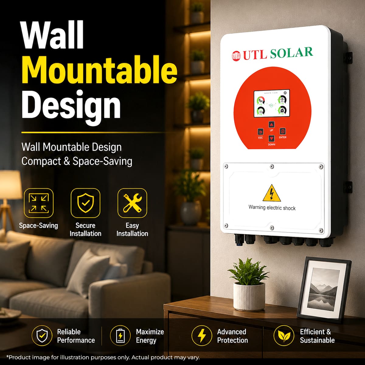 UTL 5 kVA High Frequency Single-Phase Solar Hybrid Inverter | HYB-5-GXLS2